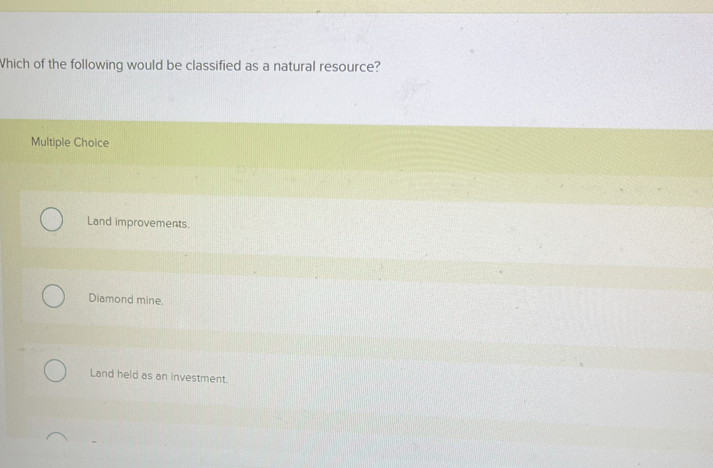 Which of the following would be classified as a