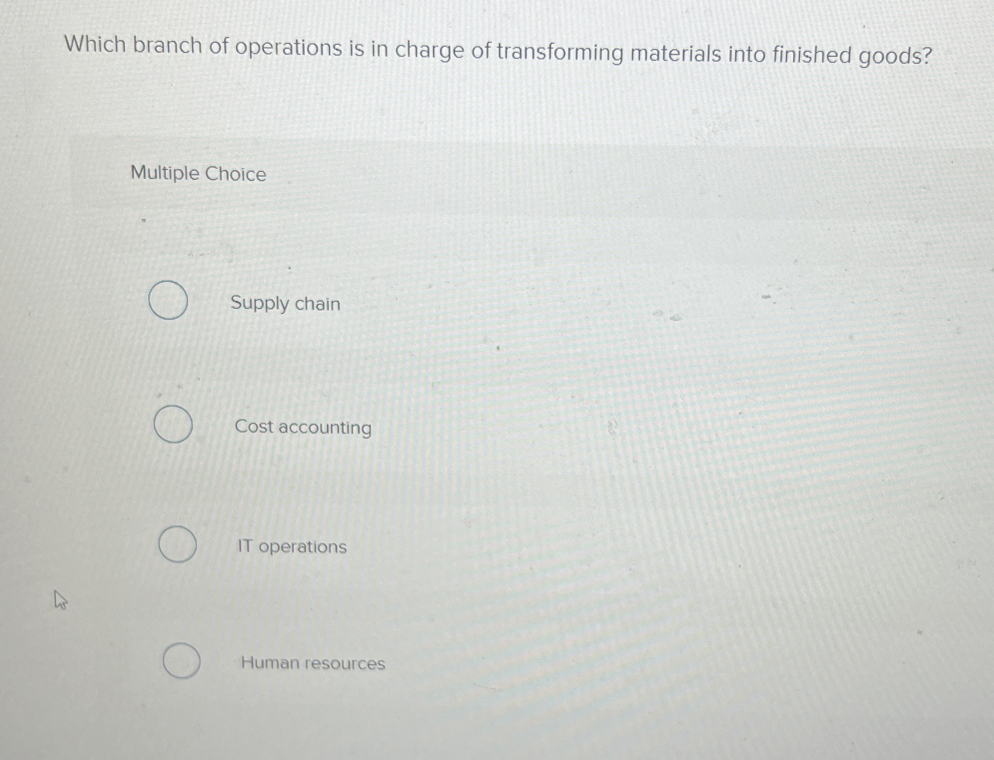 Which branch of operations is in charge of