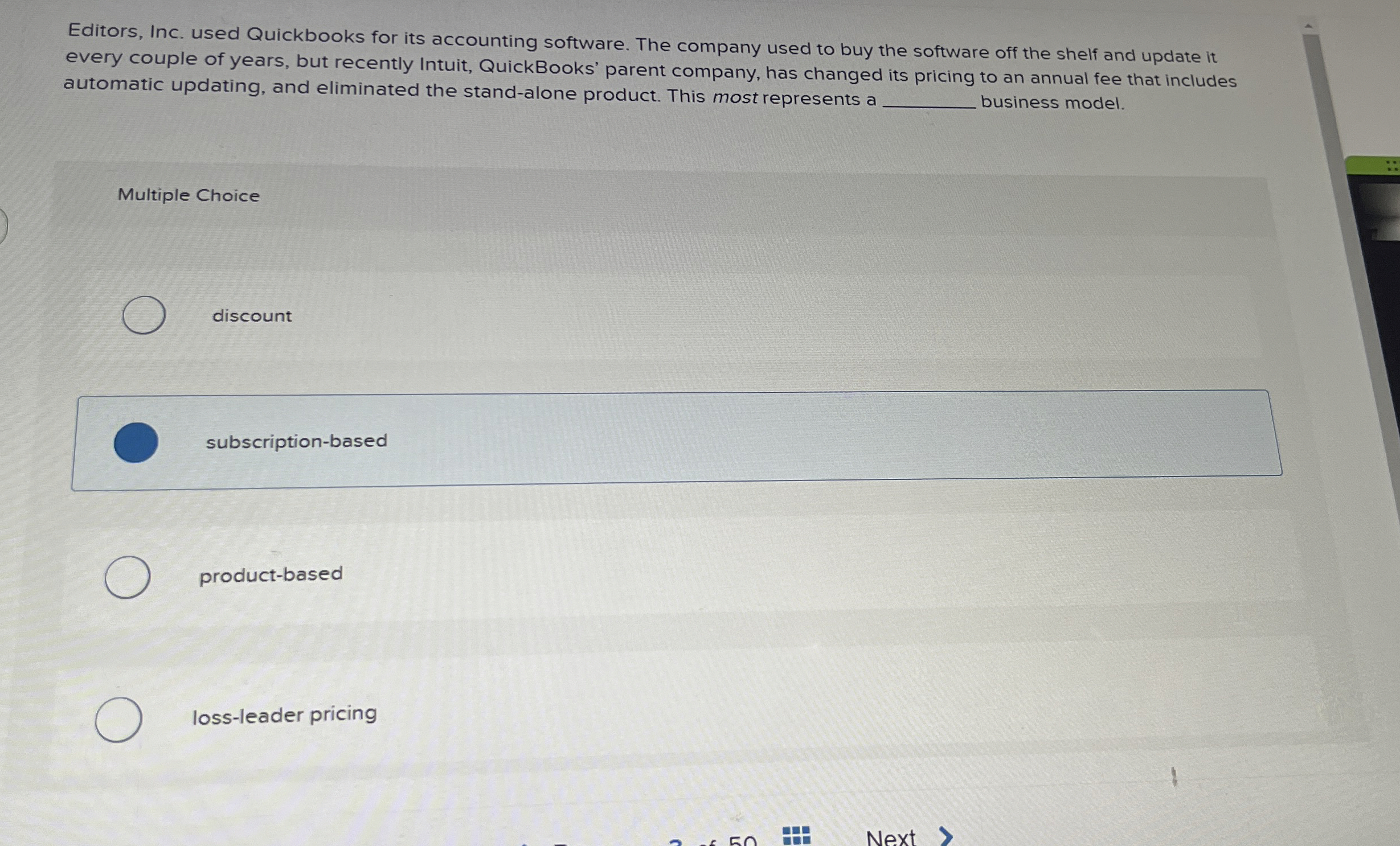 Editors, Inc. used Quickbooks for its accounting