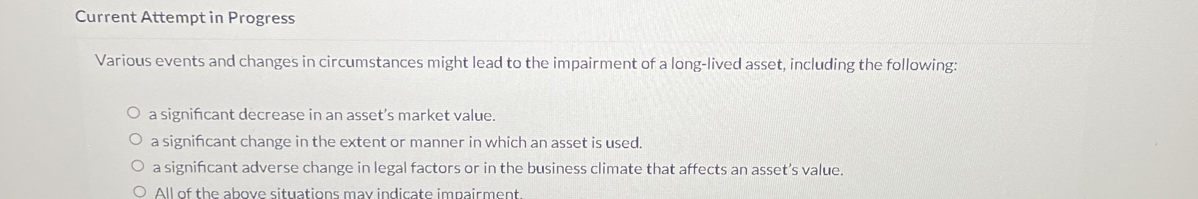 Current Attempt in Progress Various events and