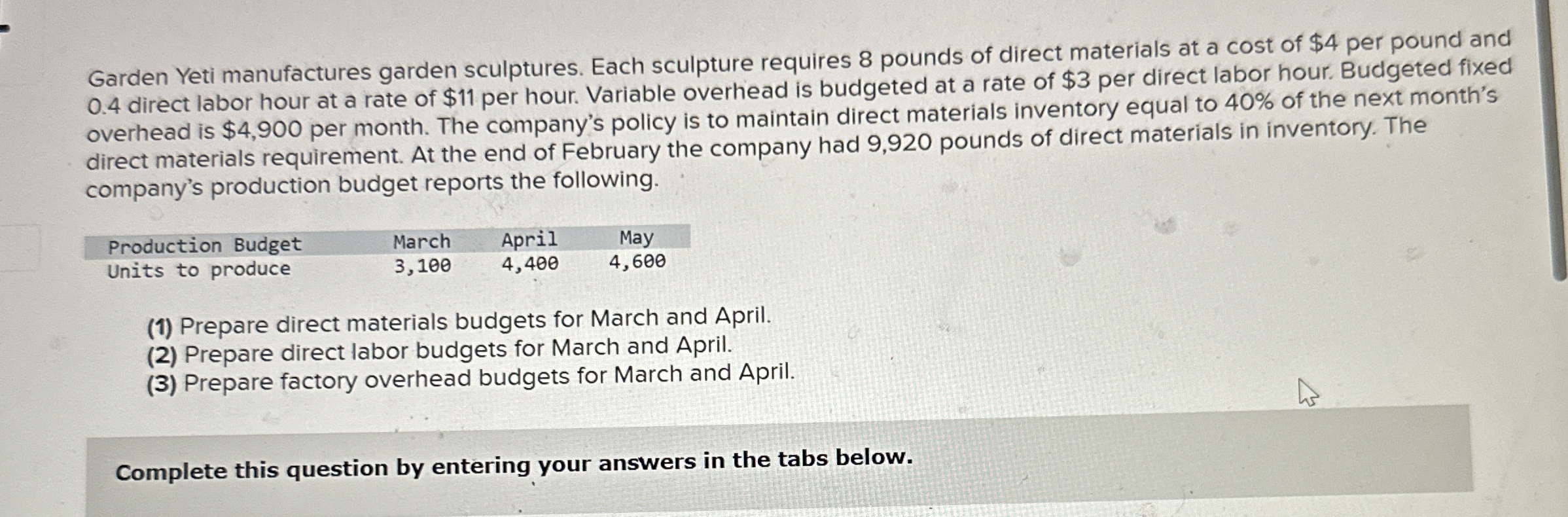 Garden Yeti manufactures garden sculptures. Each