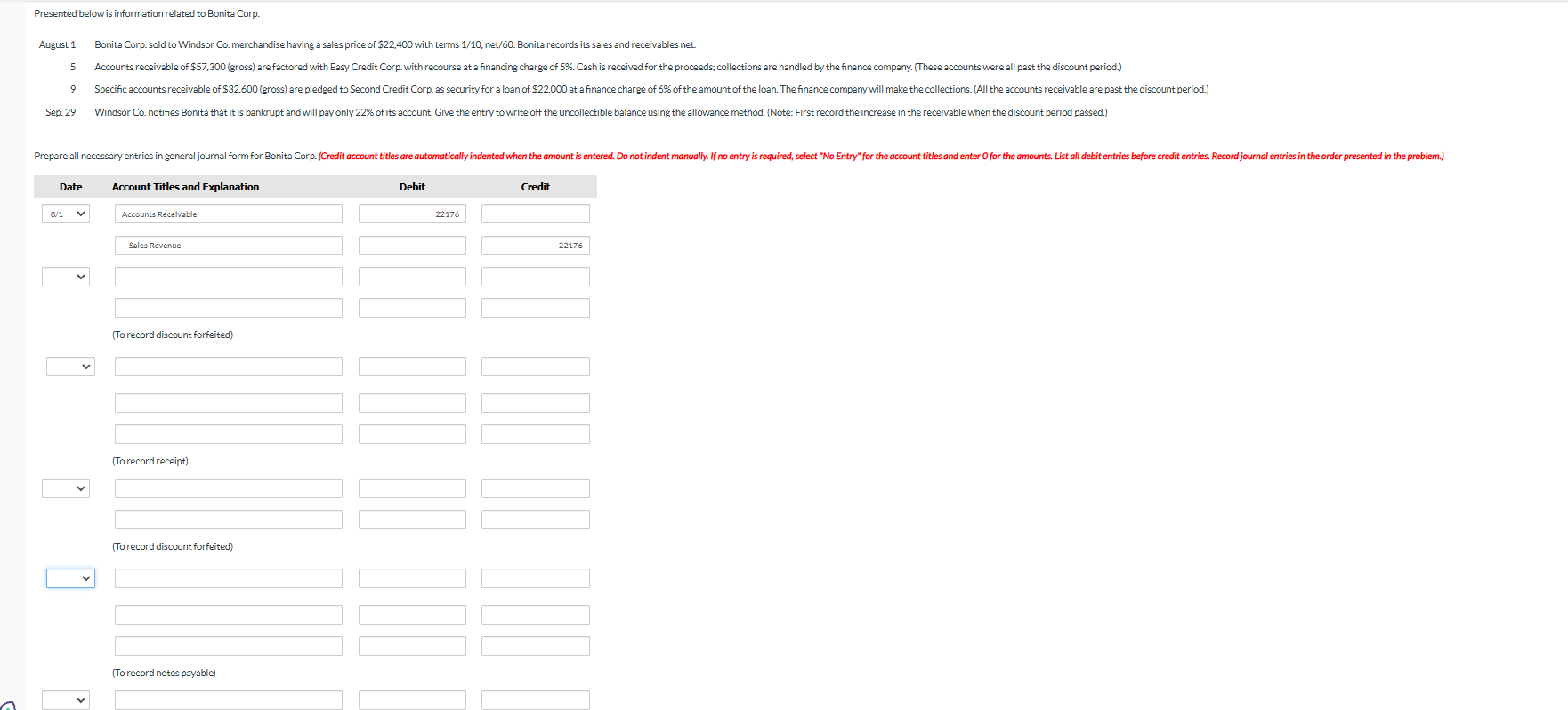 Go off the image not the text Presented below is