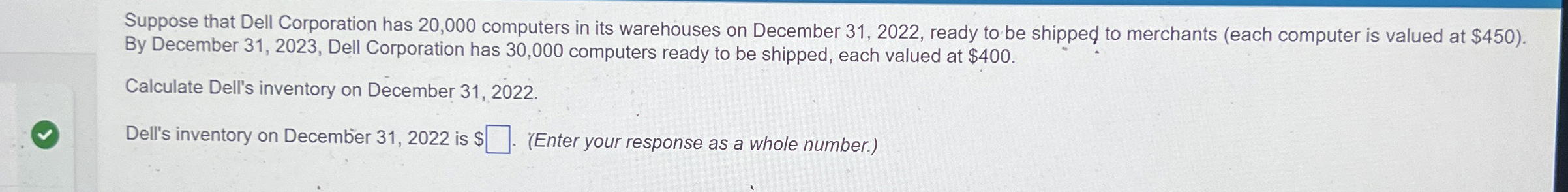 Suppose that Dell Corporation has 2 0 , 0 0 0