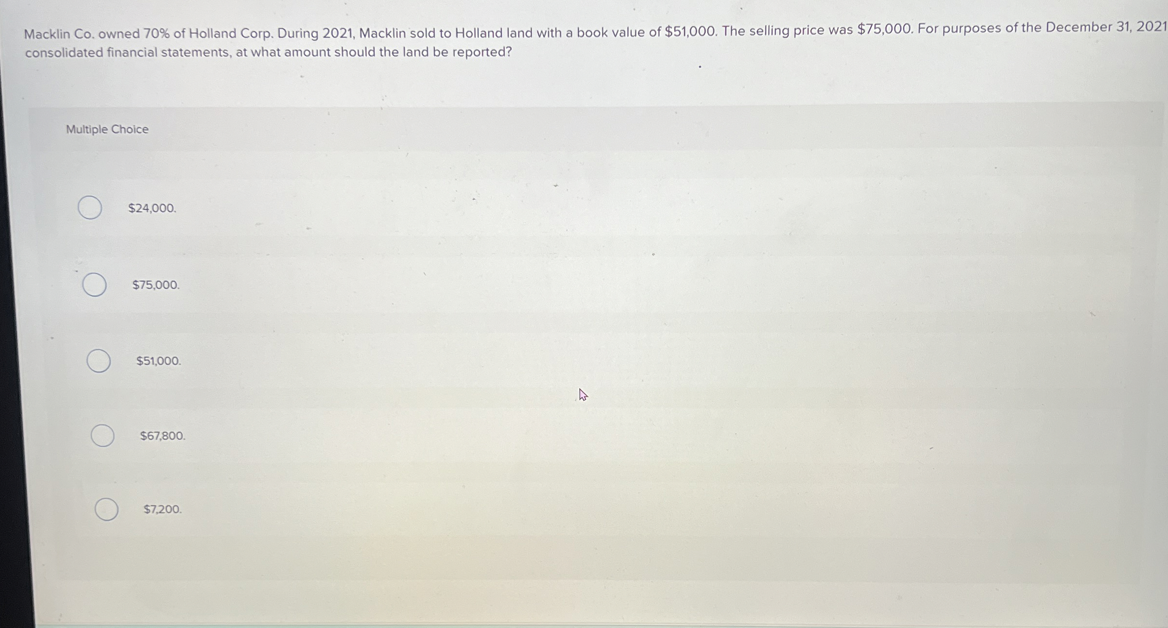 Macklin Co . owned 7 0 % of Holland Corp. During