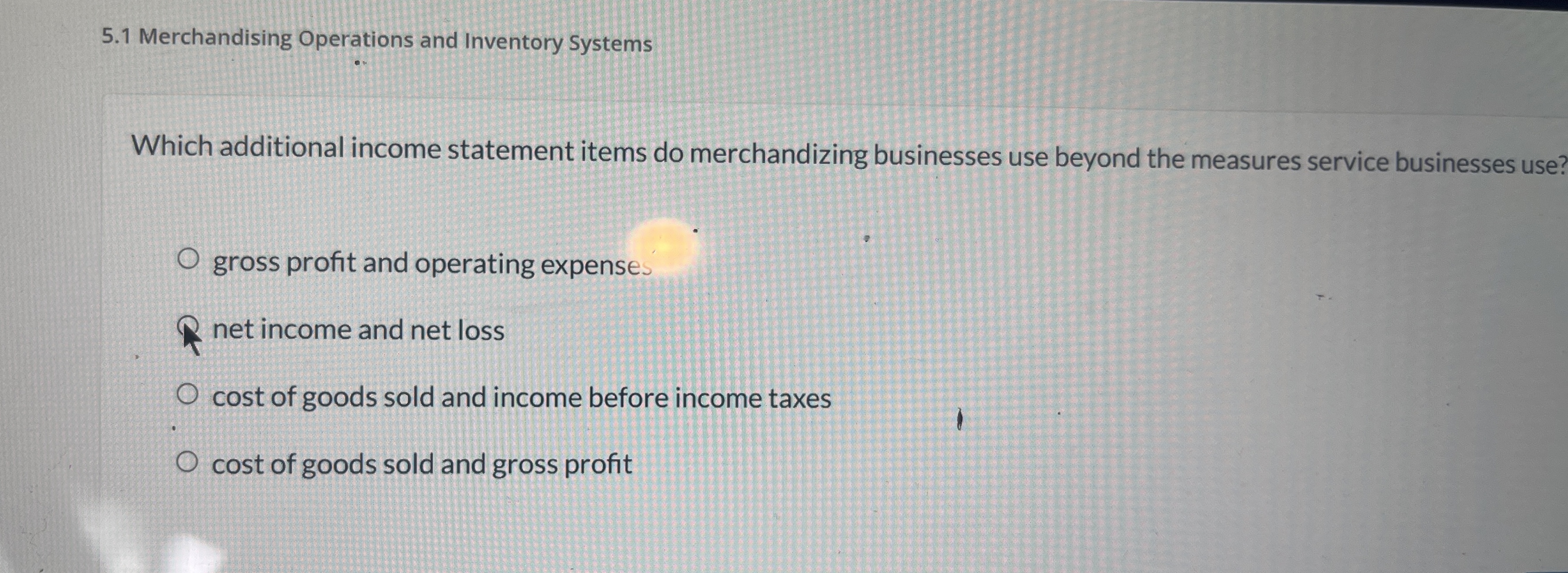 5 . 1 Merchandising Operations and Inventory