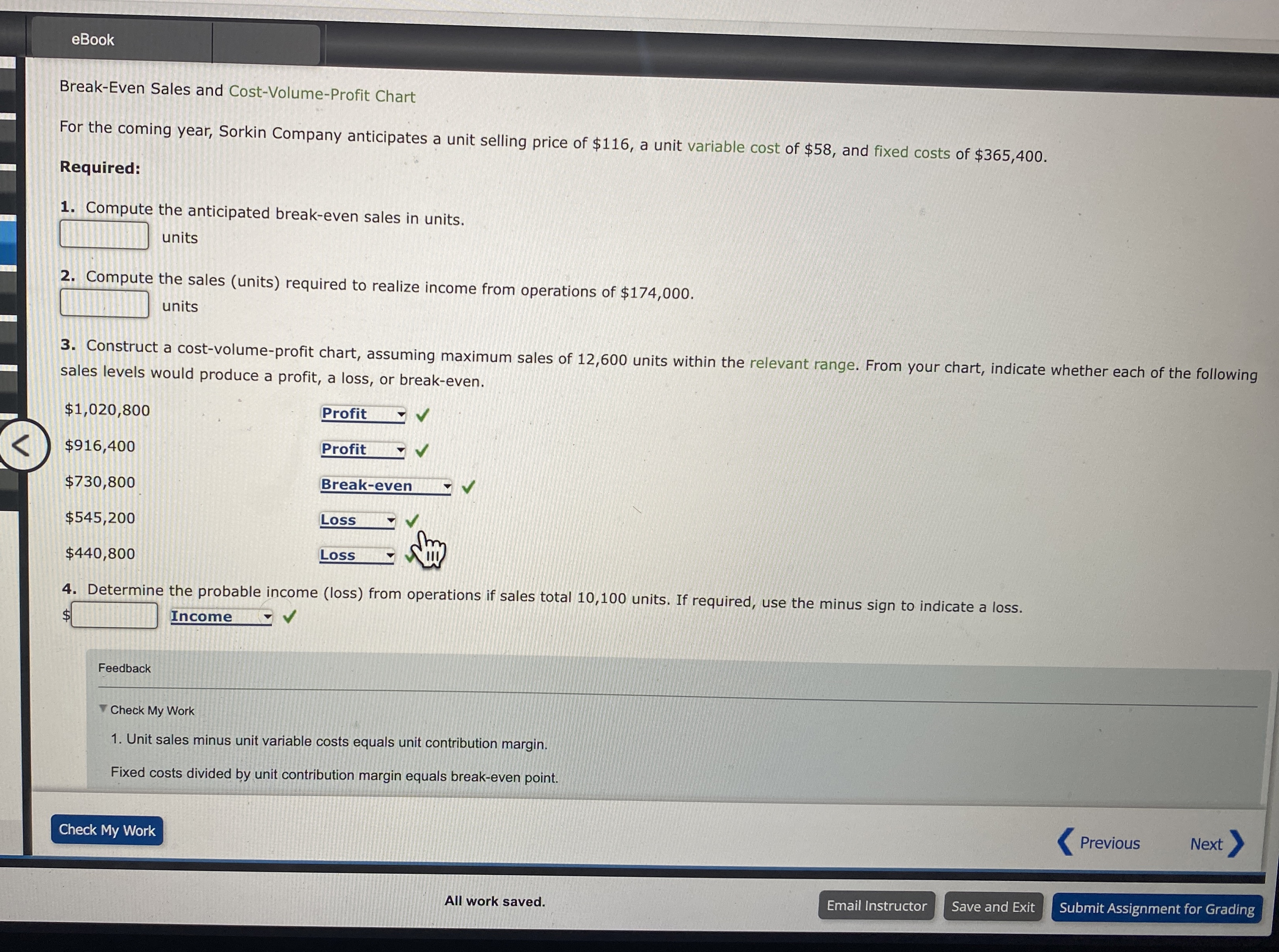 eBook Break - Even Sales and Cost - Volume -