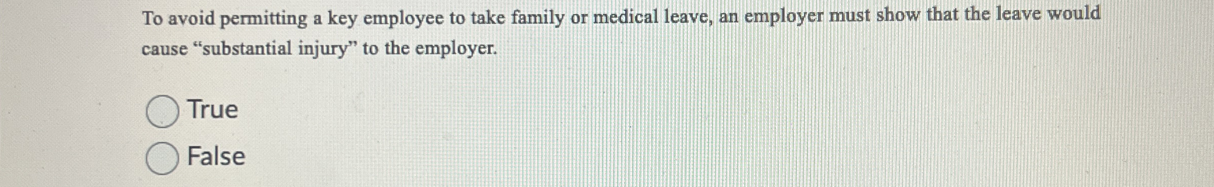 To avoid permitting a key employee to take family