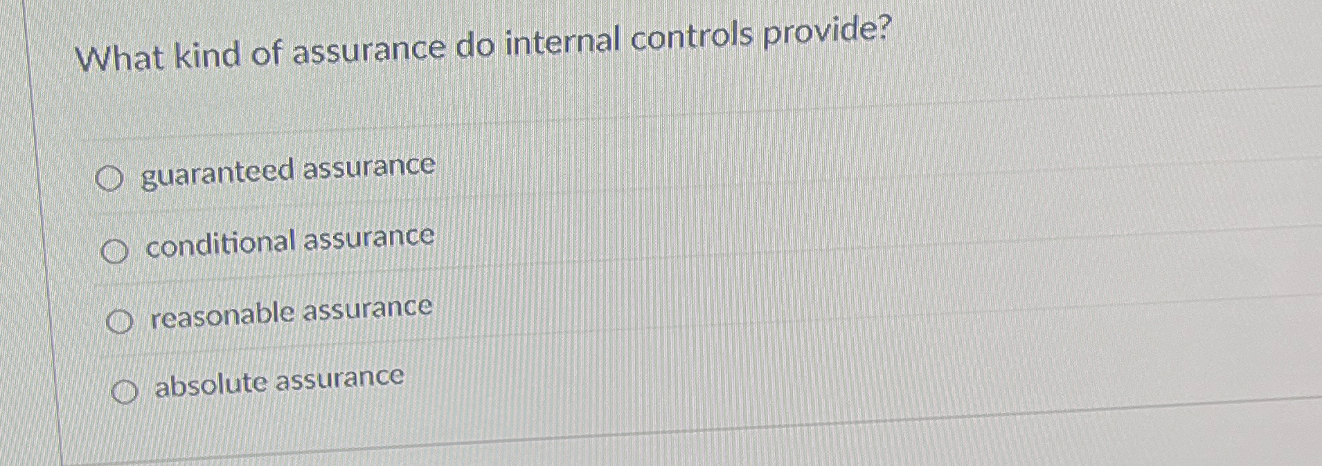 What kind of assurance do internal controls