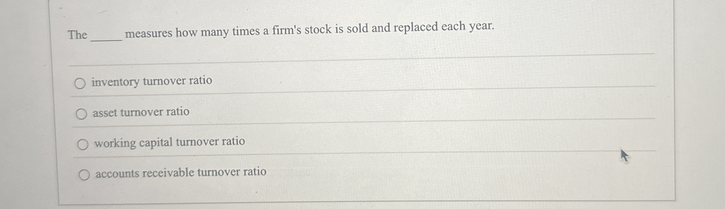 The measures how many times a firm's stock is