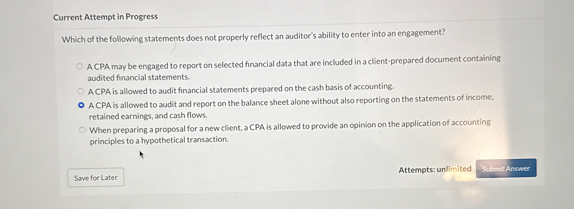 Current Attempt in Progress Which of the