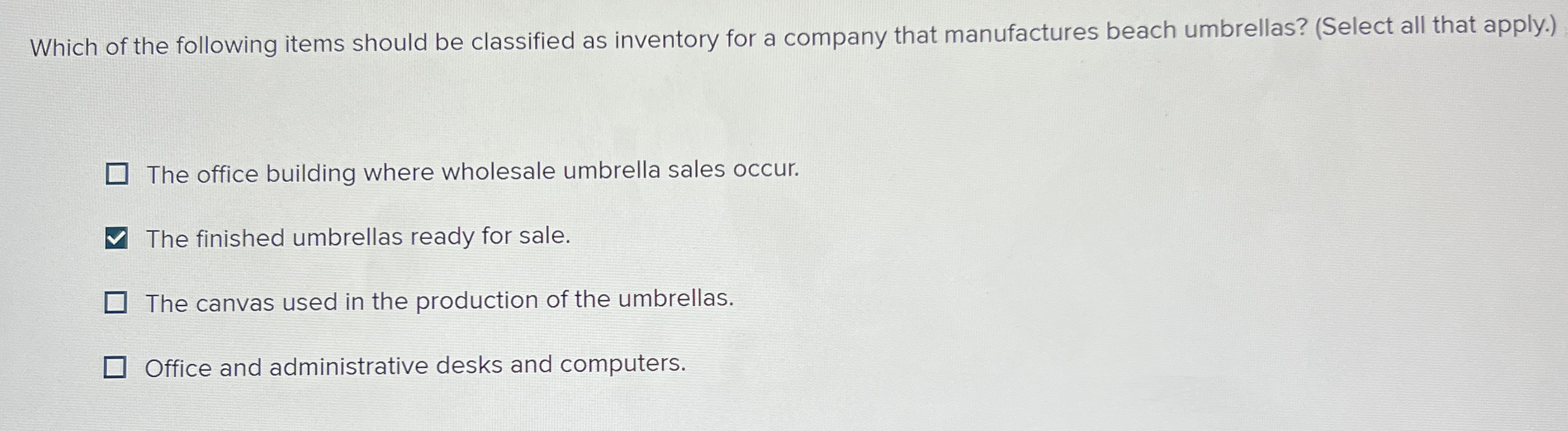 Which of the following items should be classified