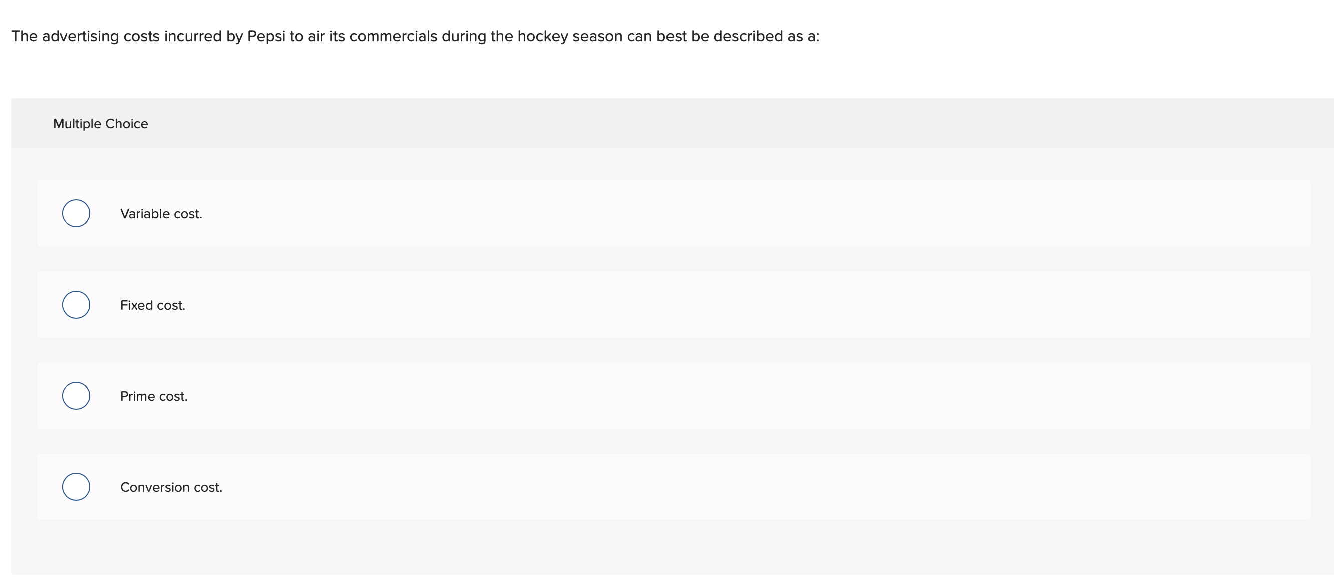 The advertising costs incurred by Pepsi to air