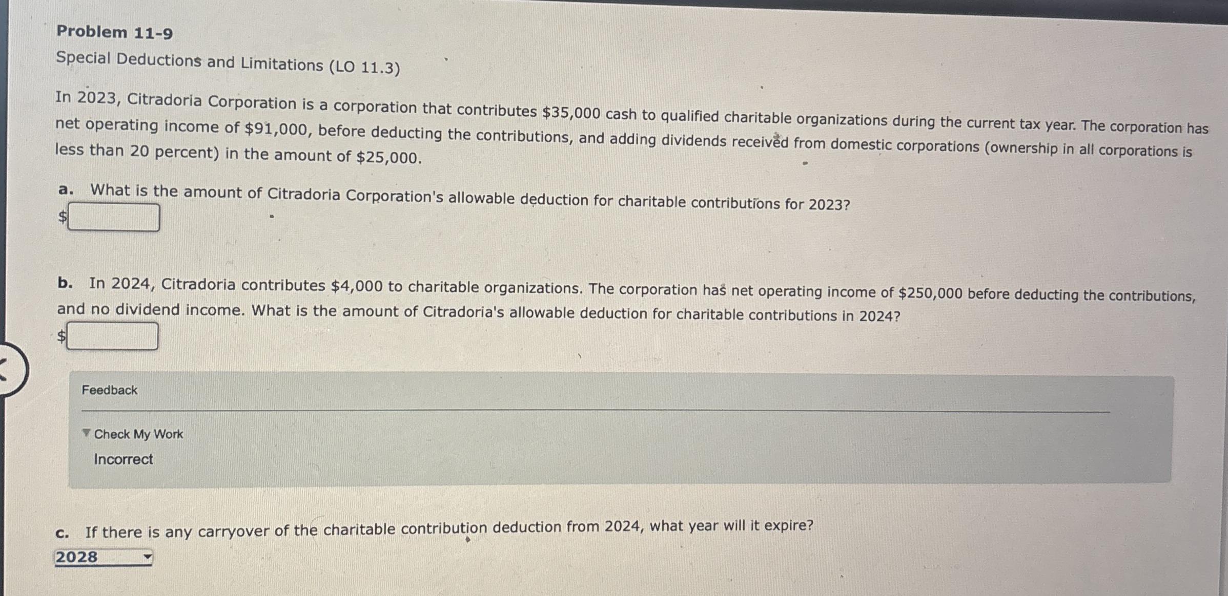 Problem 1 1 - 9 Special Deductions and