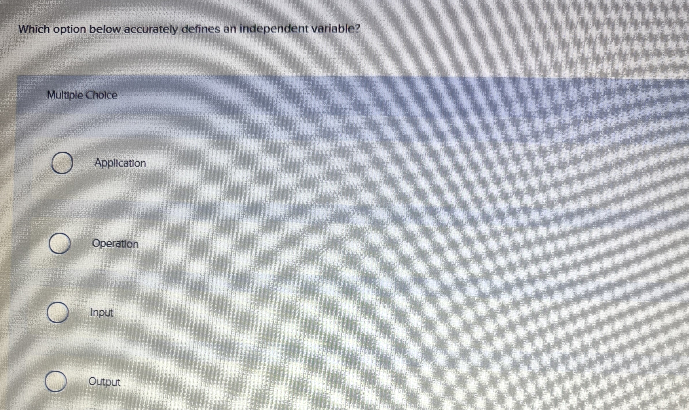Which option below accurately defines an