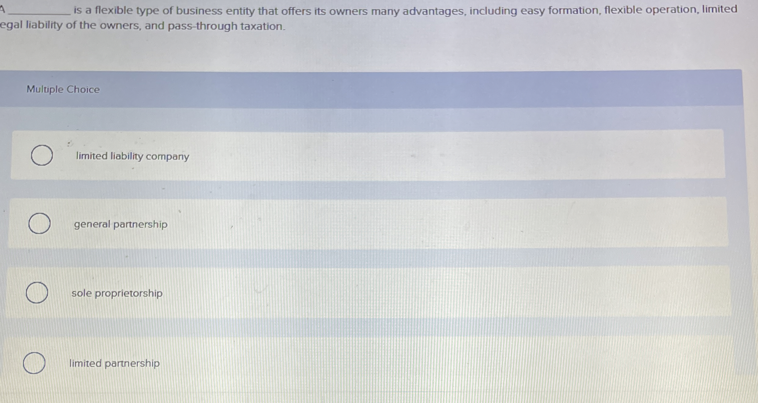 4 is a flexible type of business entity that