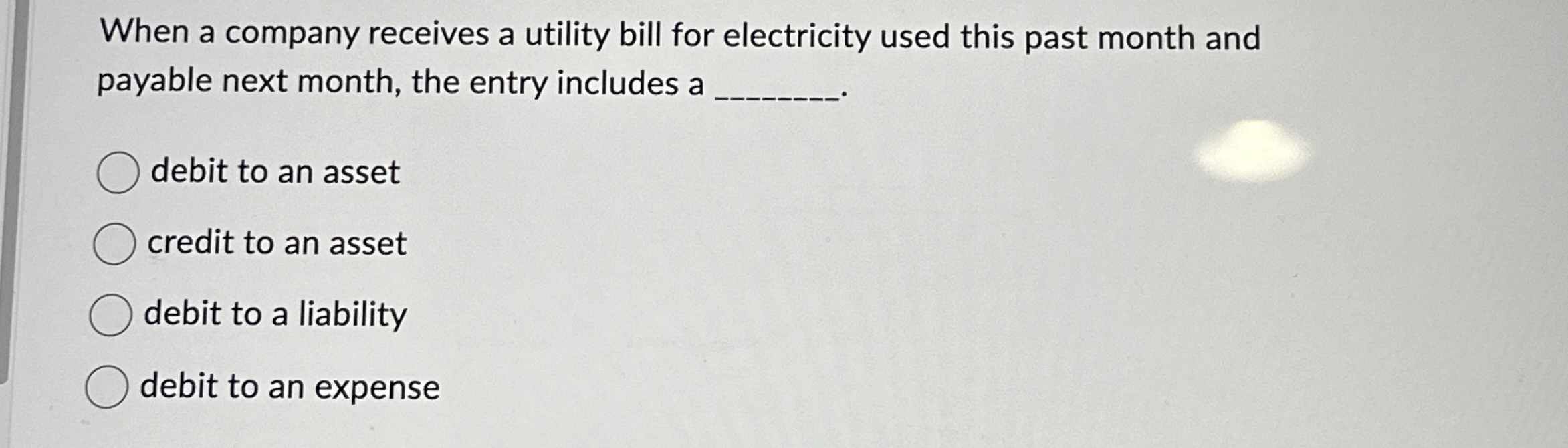 When a company receives a utility bill for