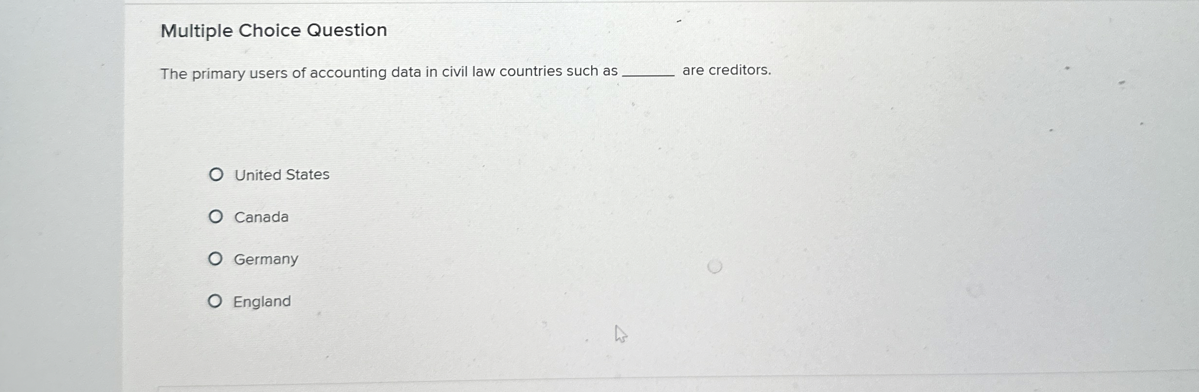 Multiple Choice Question The primary users of