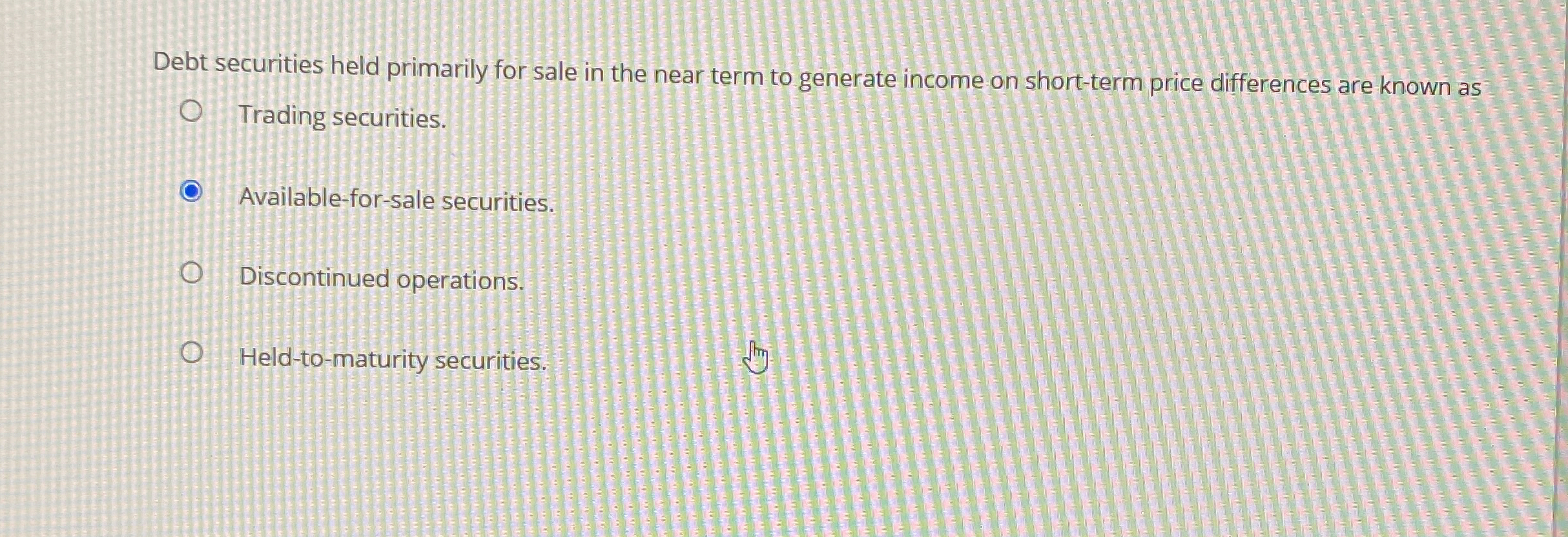 Debt securities held primarily for sale in the