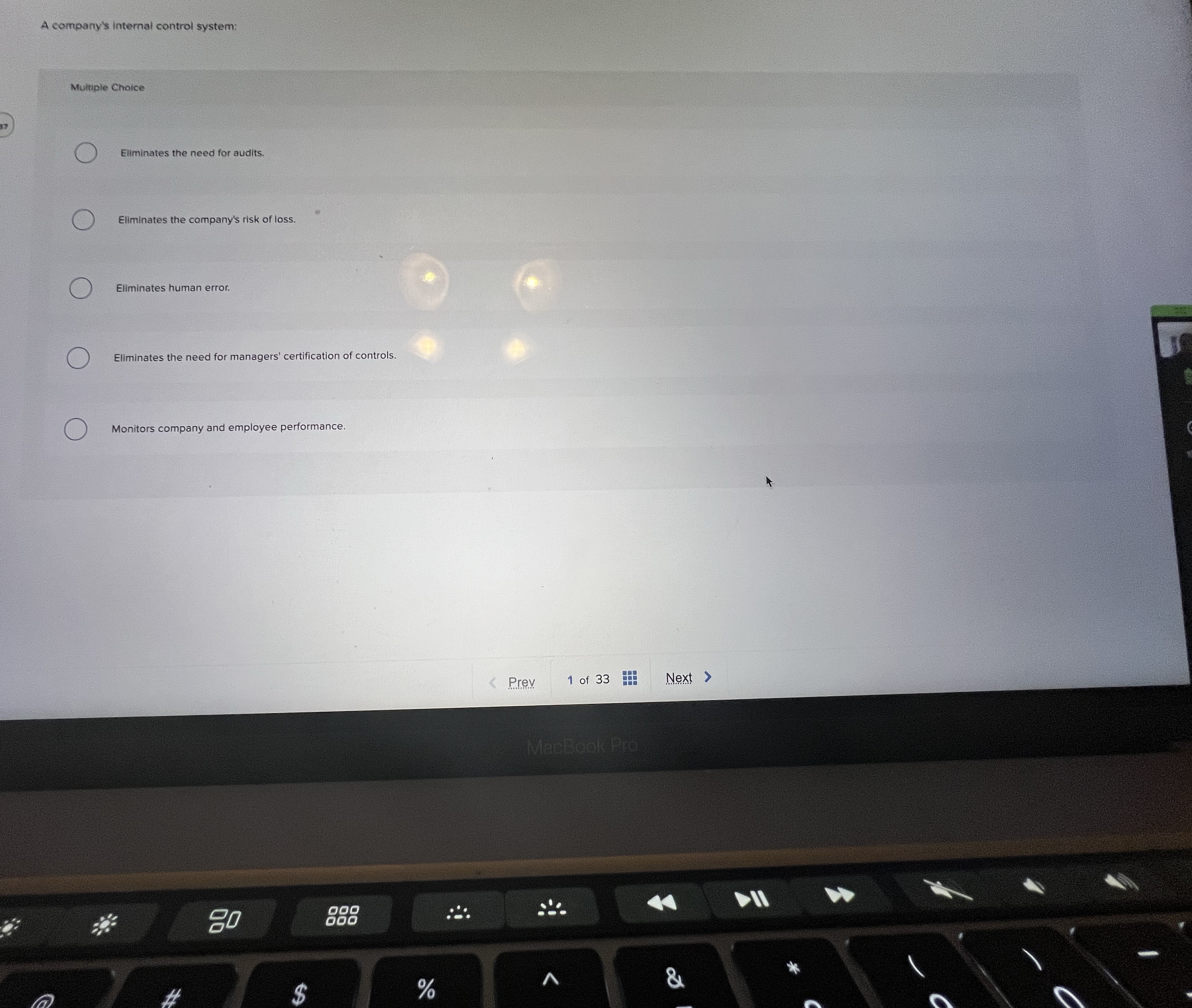 A company's internal control system: Multiple