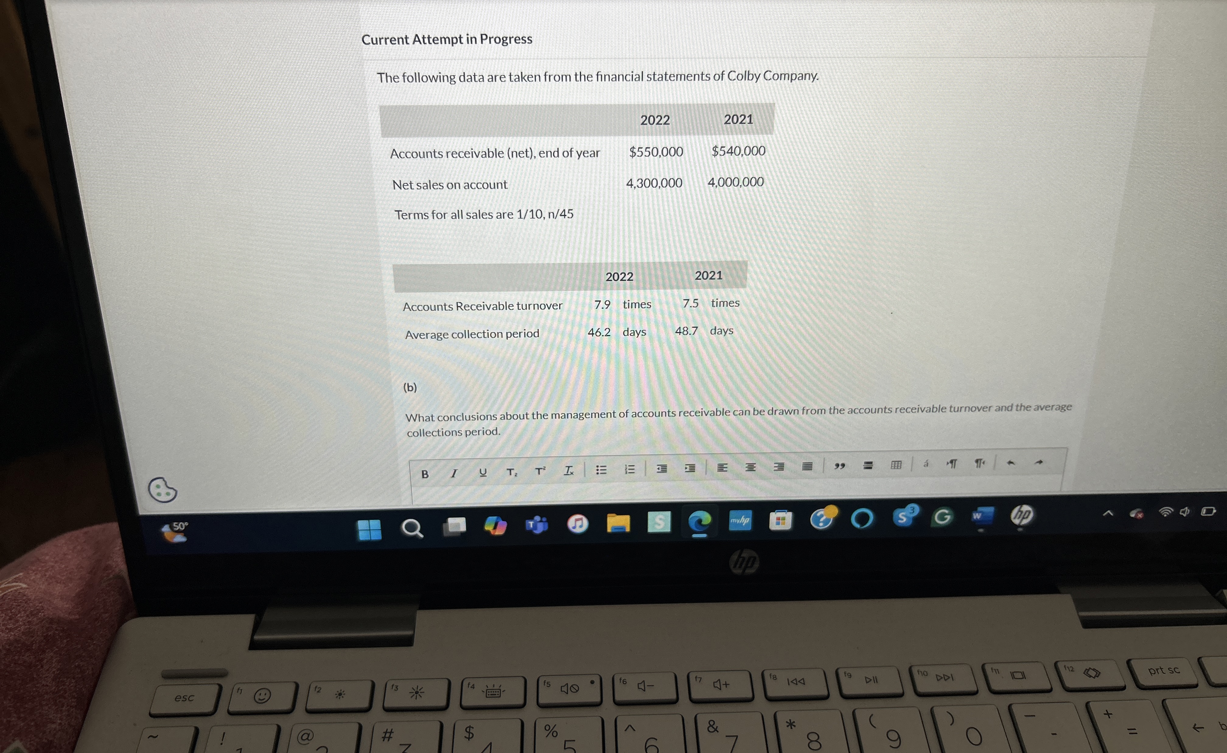 Current Attempt in Progress The following data