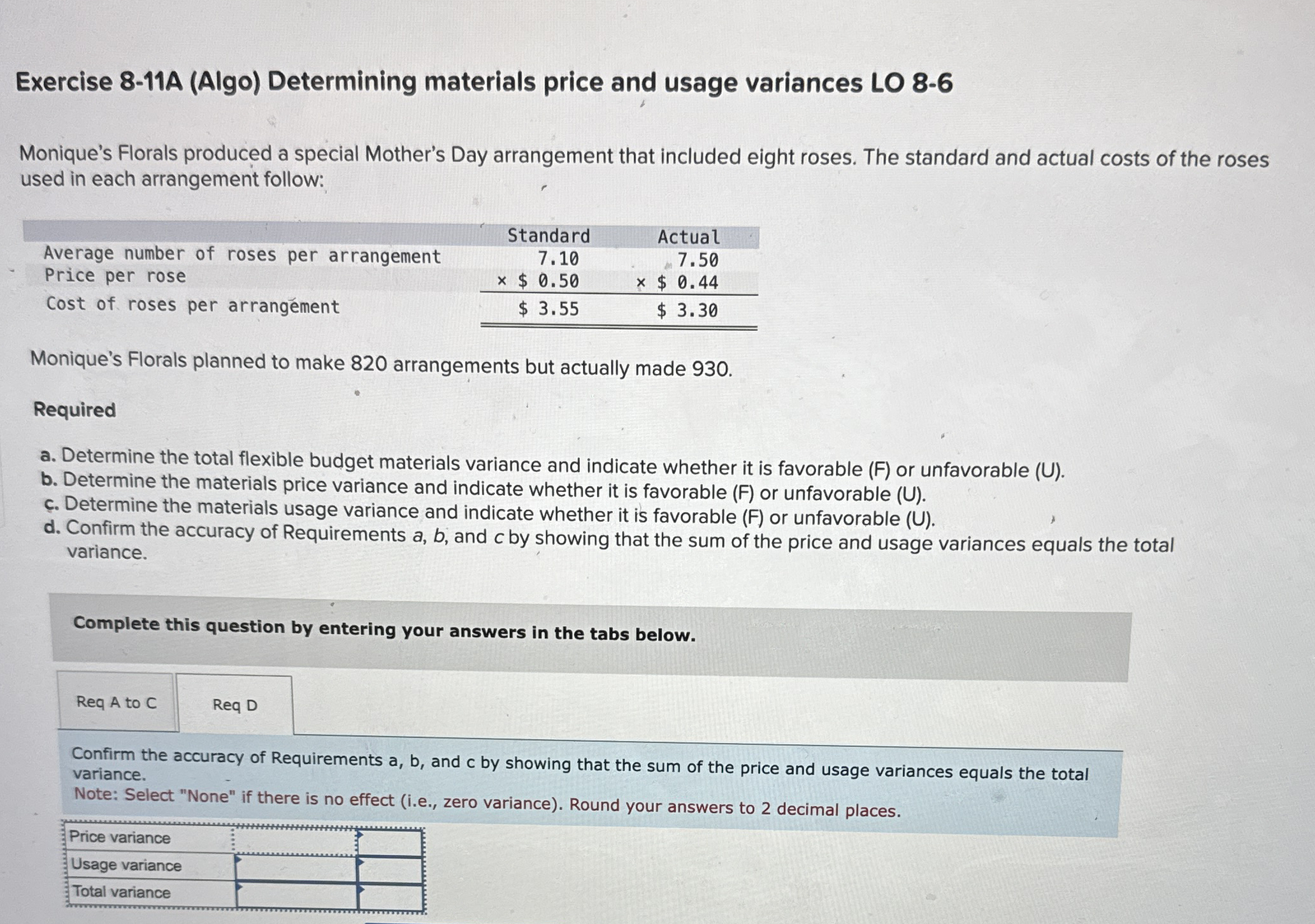 Exercise 8 - 1 1 A ( Algo ) Determining materials