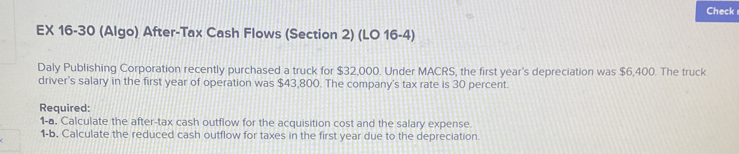 EX 1 6 - 3 0 ( Algo ) After - Tax Cash Flows (