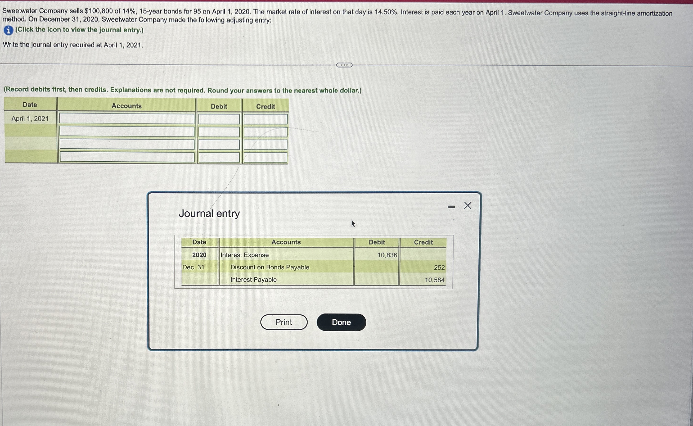 method. On December 3 1 , 2 0 2 0 , Sweetwater