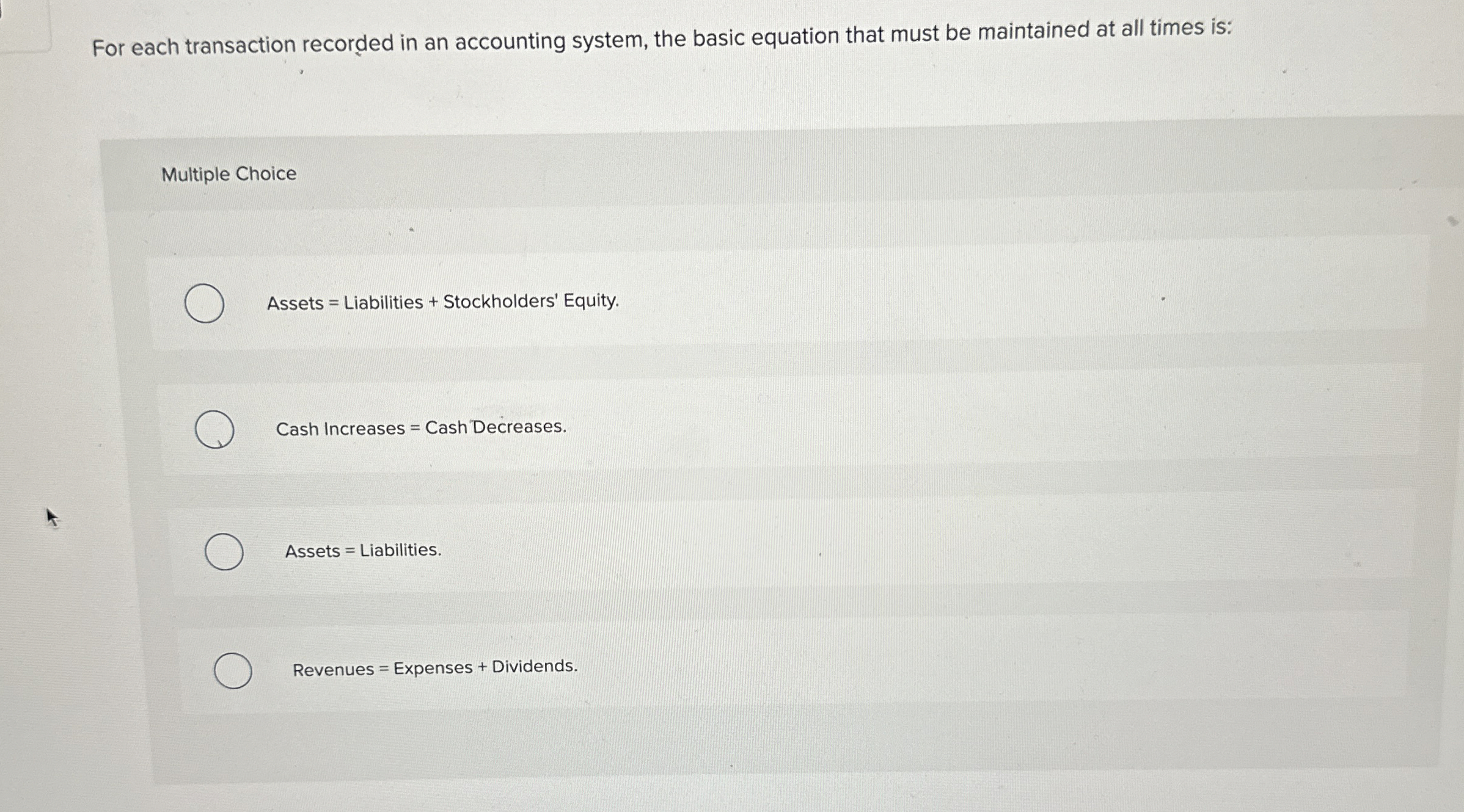 For each transaction recorded in an accounting