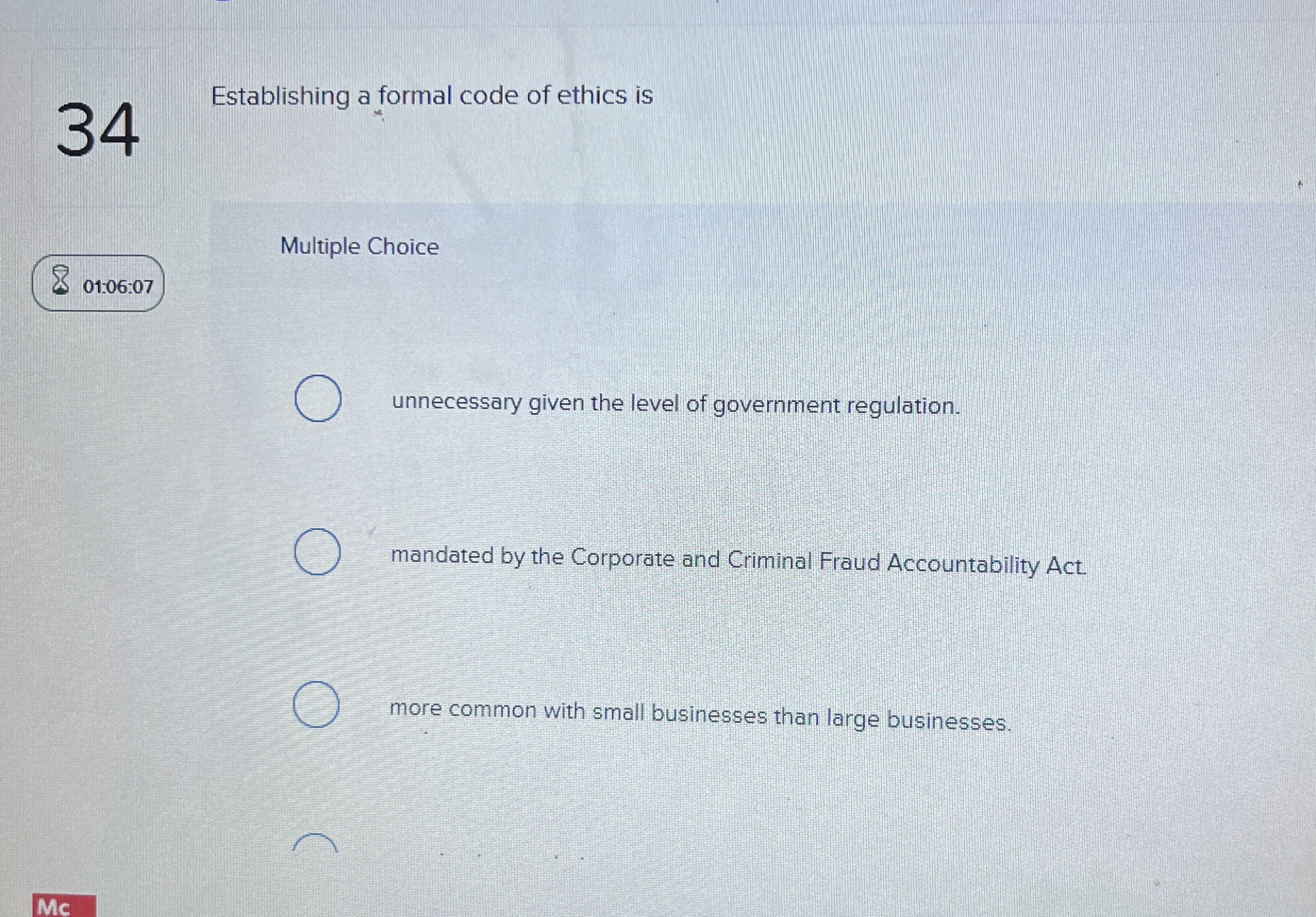 3 4 Establishing a formal code of ethics is