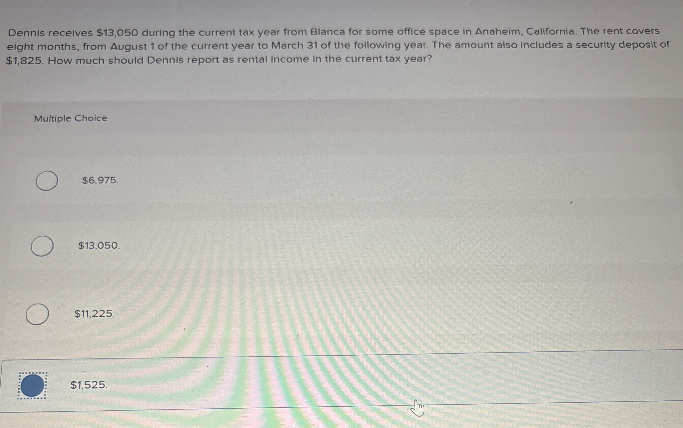 Dennis receives $ 1 3 , 0 5 0 during the current