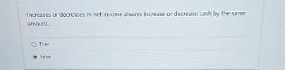 Increases or decreases in net income always