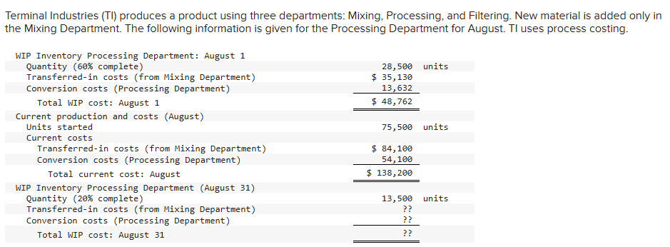 Terminal Industries \ ( ( \ mathrm { TI } ) \ )