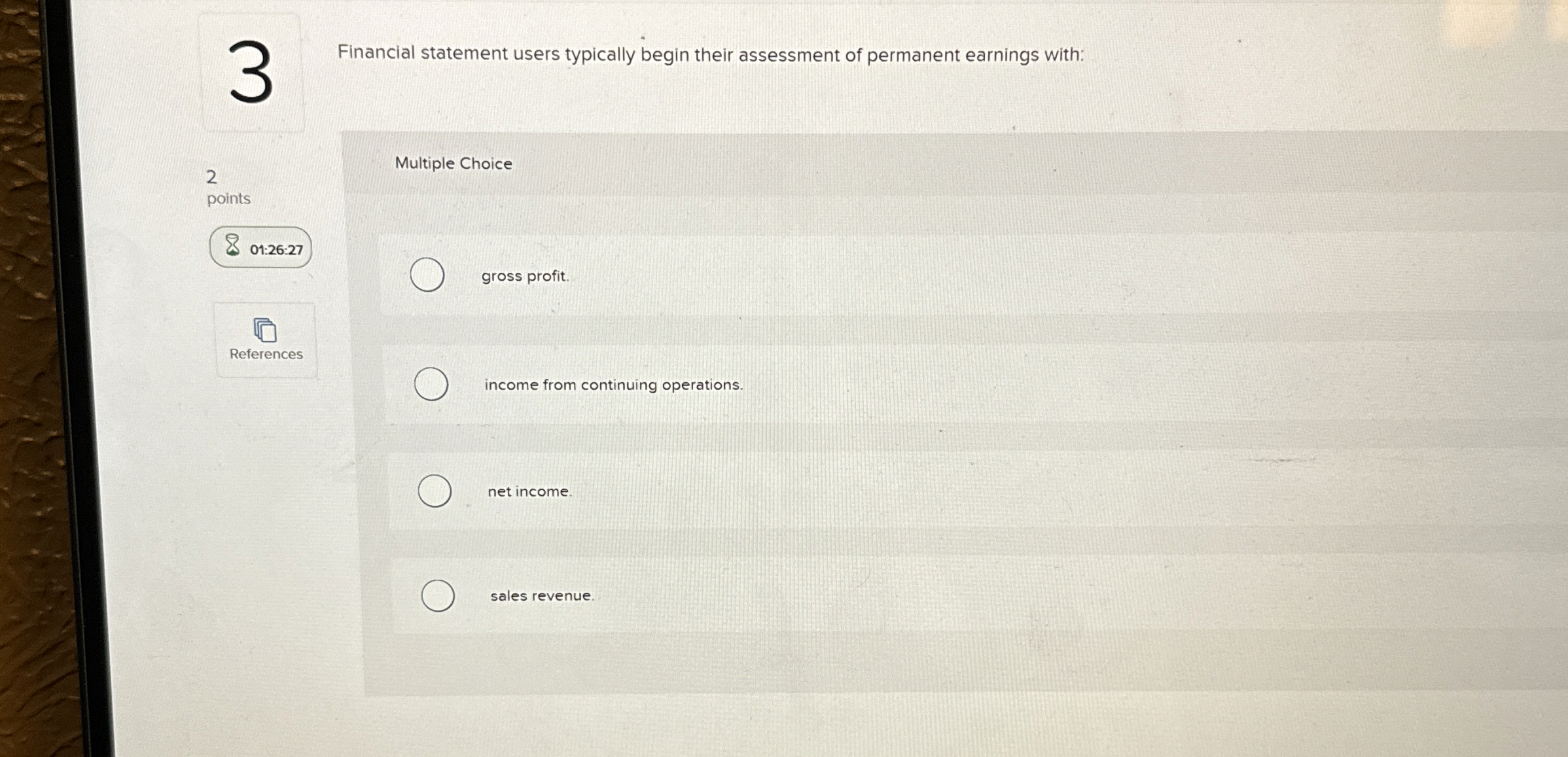 Financial statement users typically begin their