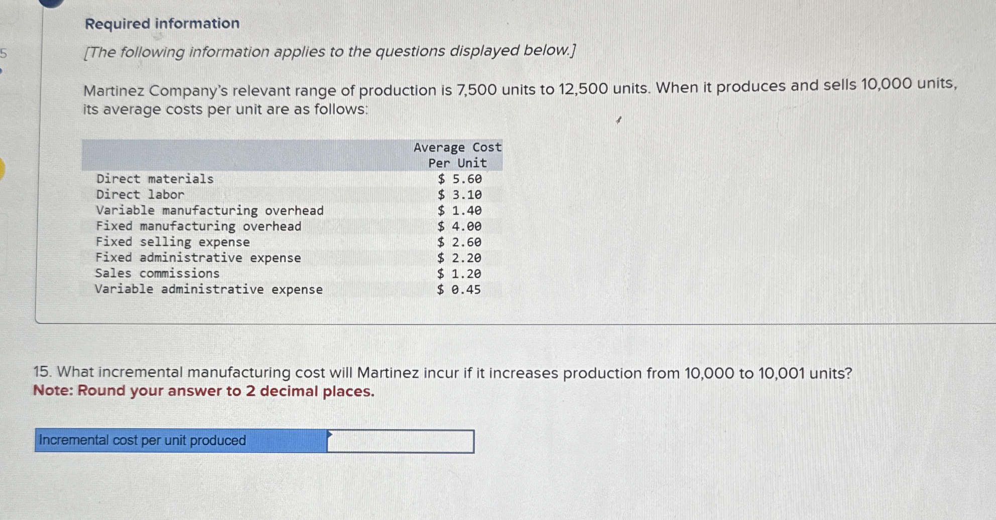 Required information [ The following information