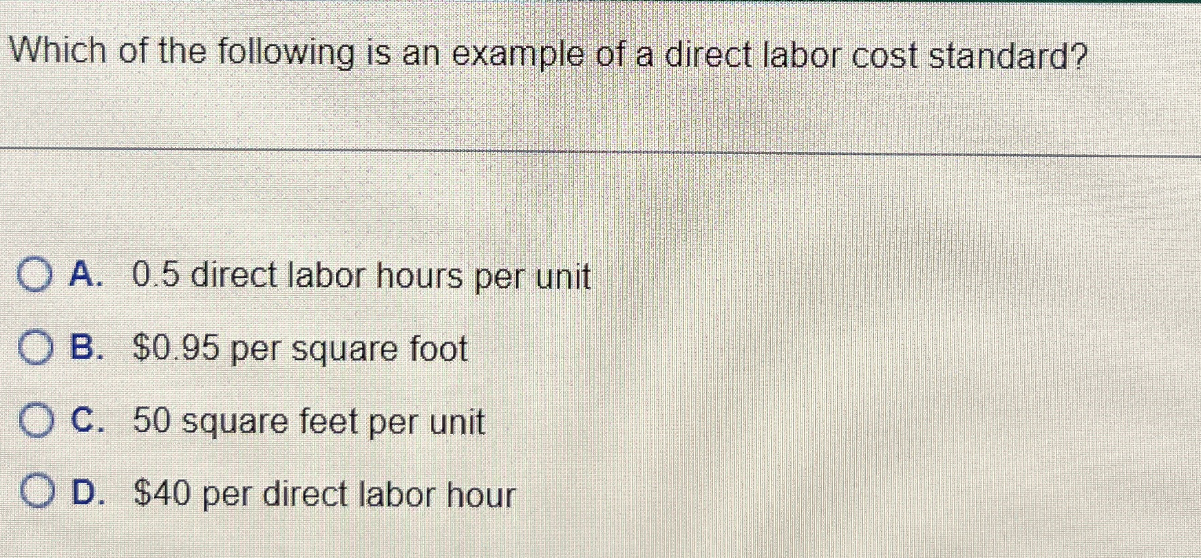 Which of the following is an example of a direct