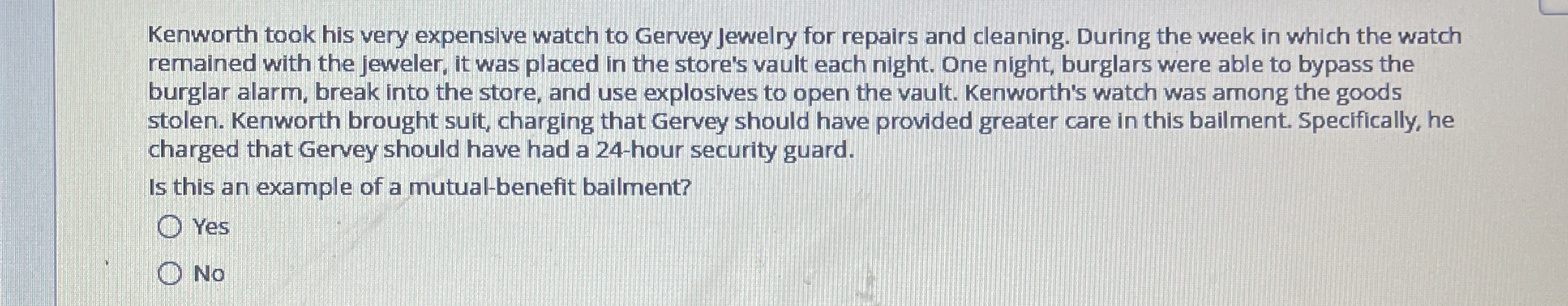 Kenworth took his very expensive watch to Gervey