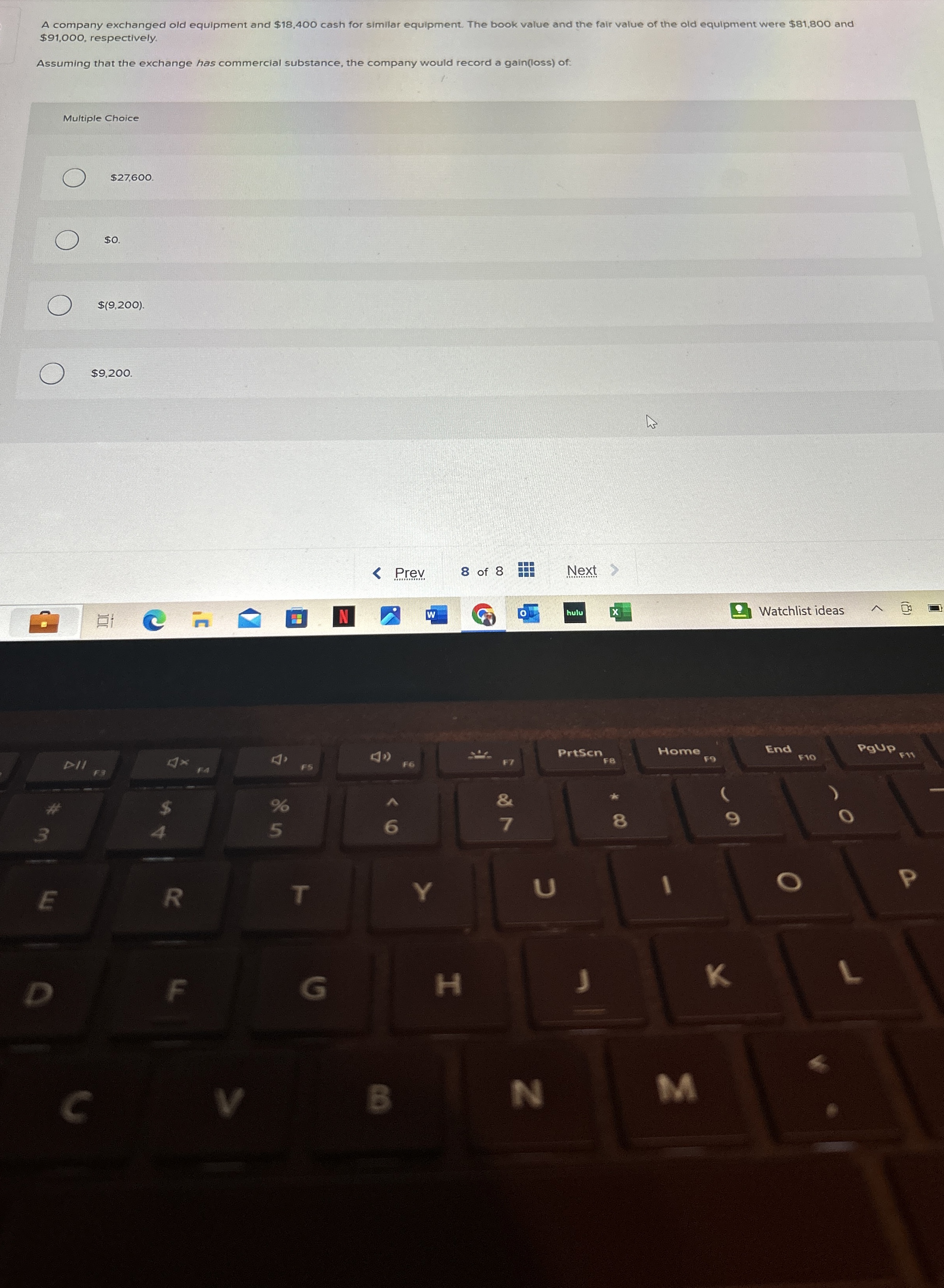 A company exchanged old equipment and $ 1 8 , 4 0