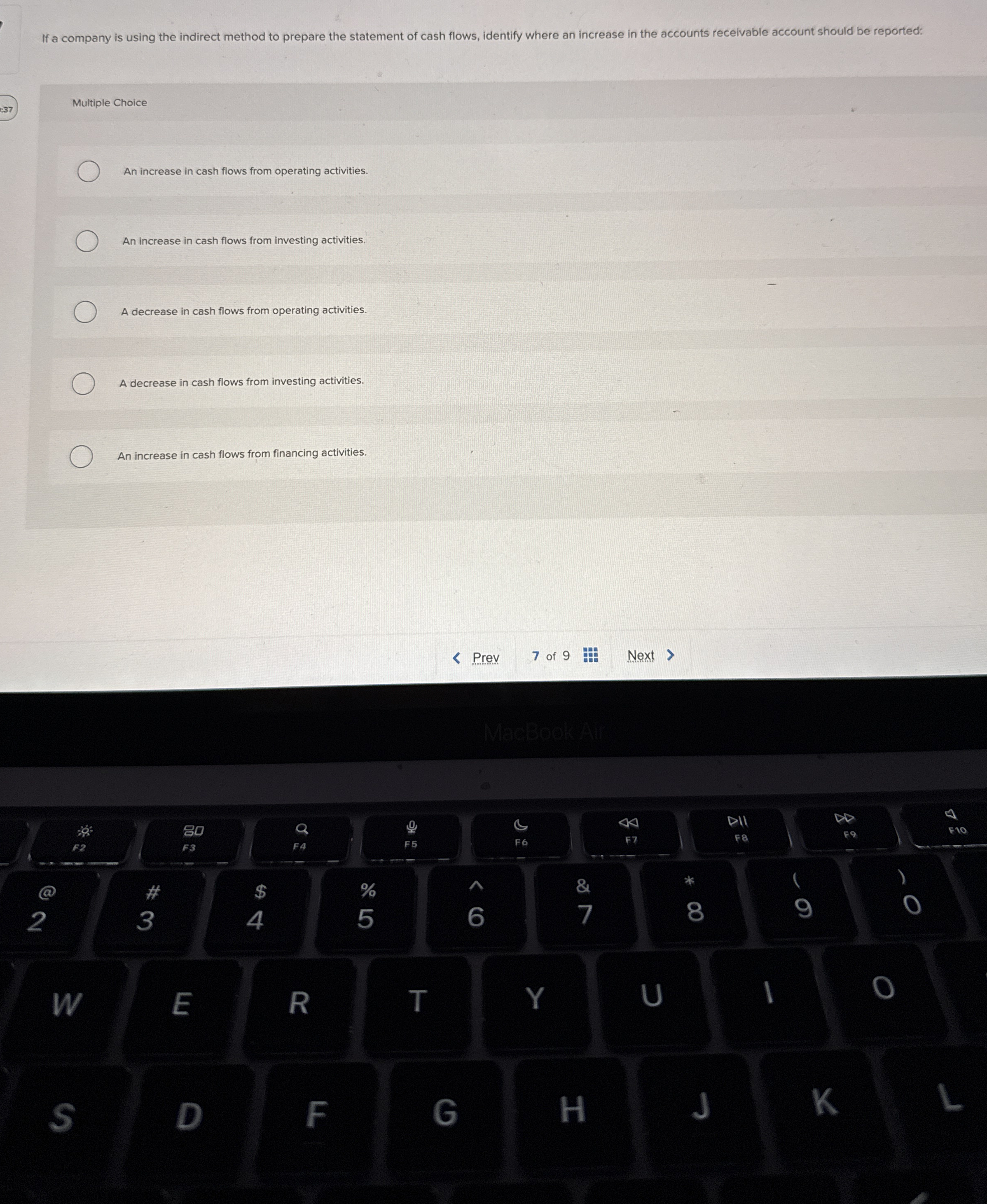 If a company is using the indirect method to