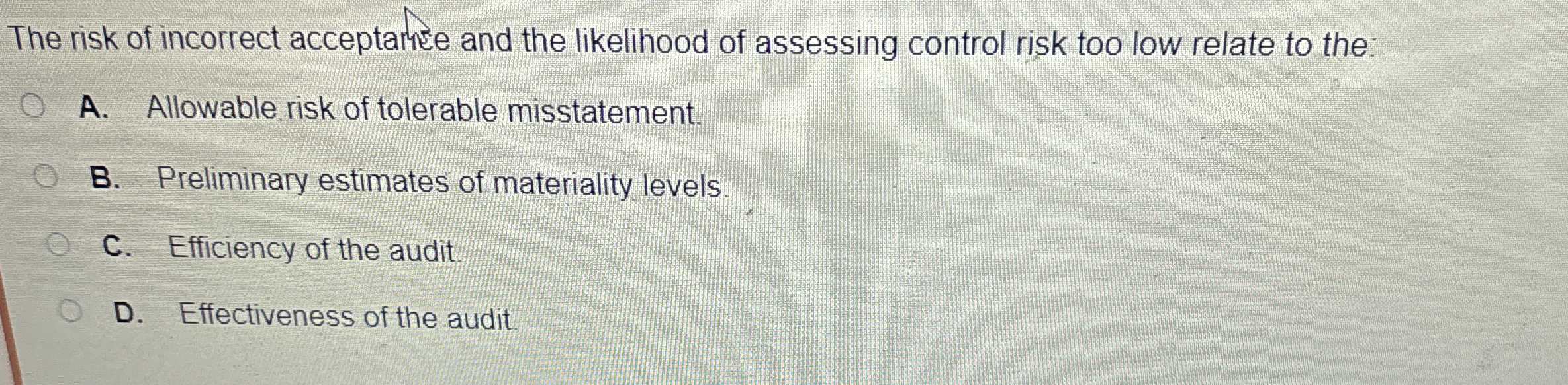 An auditor who uses statistical sampling for