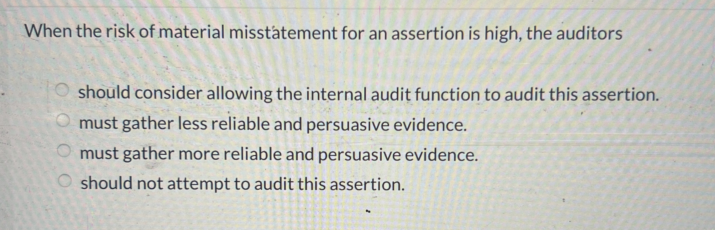 When the risk of material misstatement for an