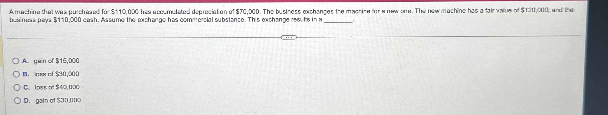 A machine that was purchased for $ 1 1 0 , 0 0 0