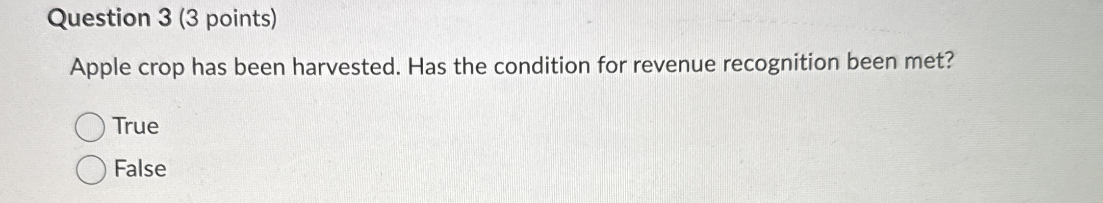 Question 3 ( 3 points ) Apple crop has been