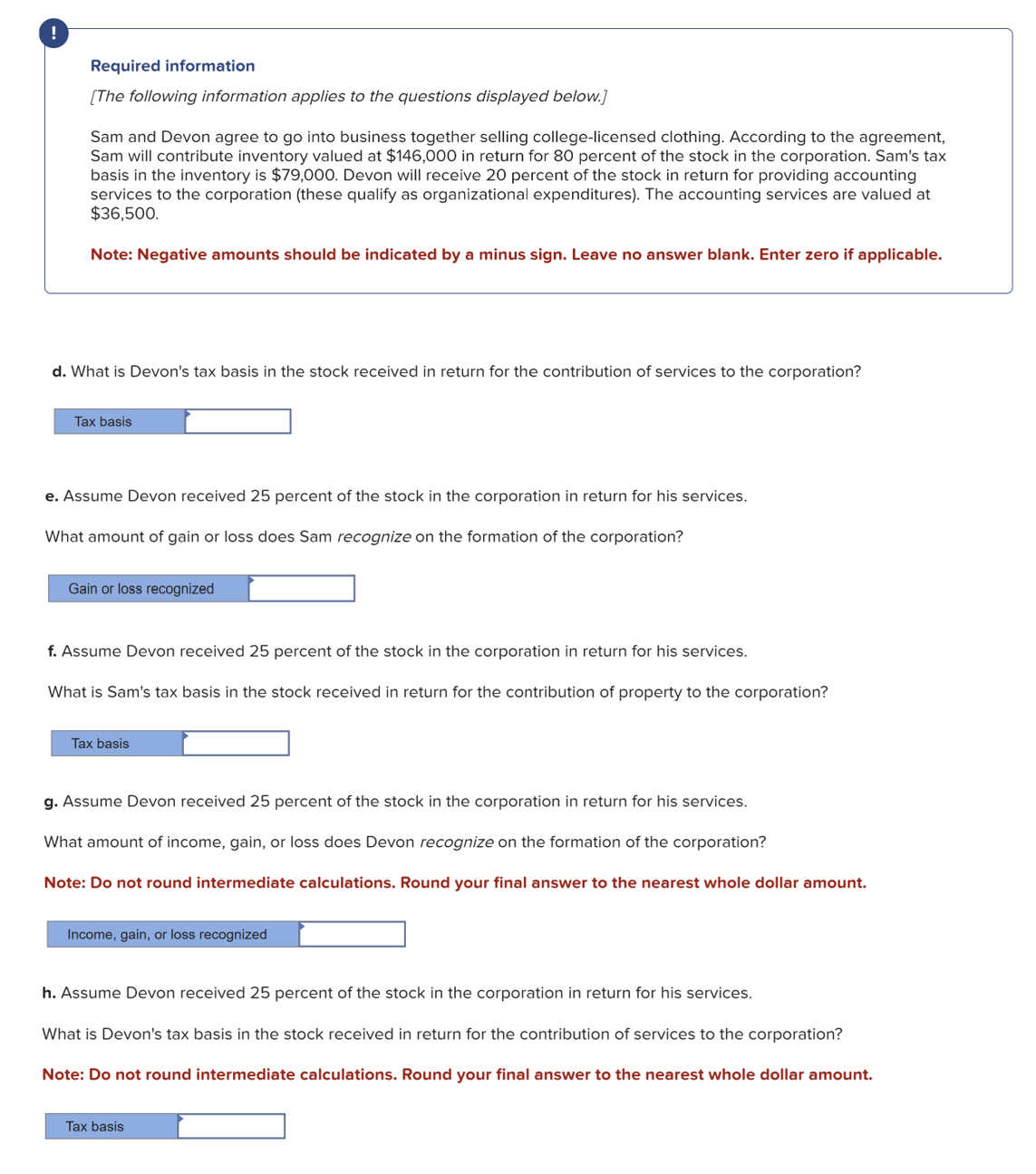 Required information [ The following information