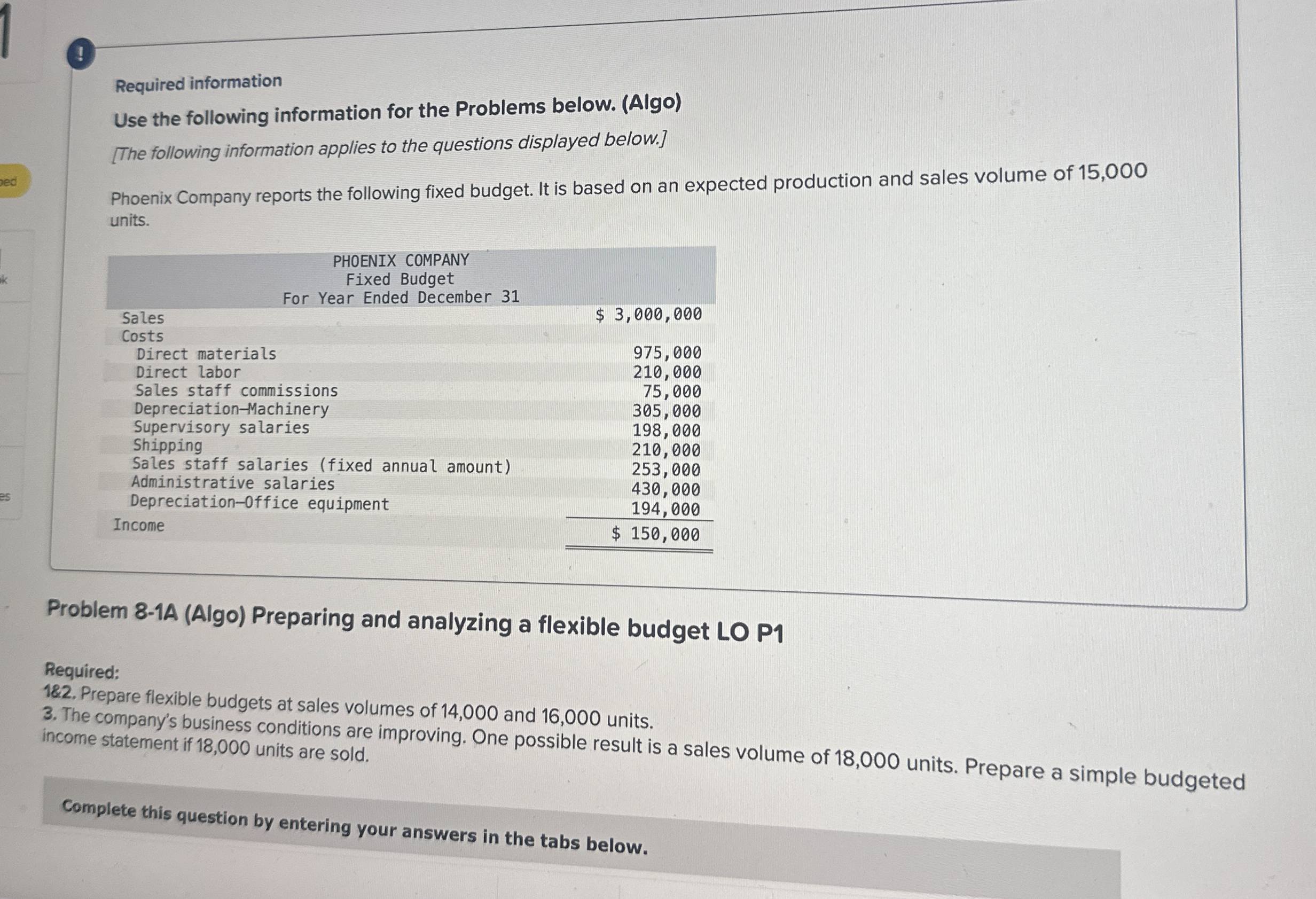 ! Required information Use the following