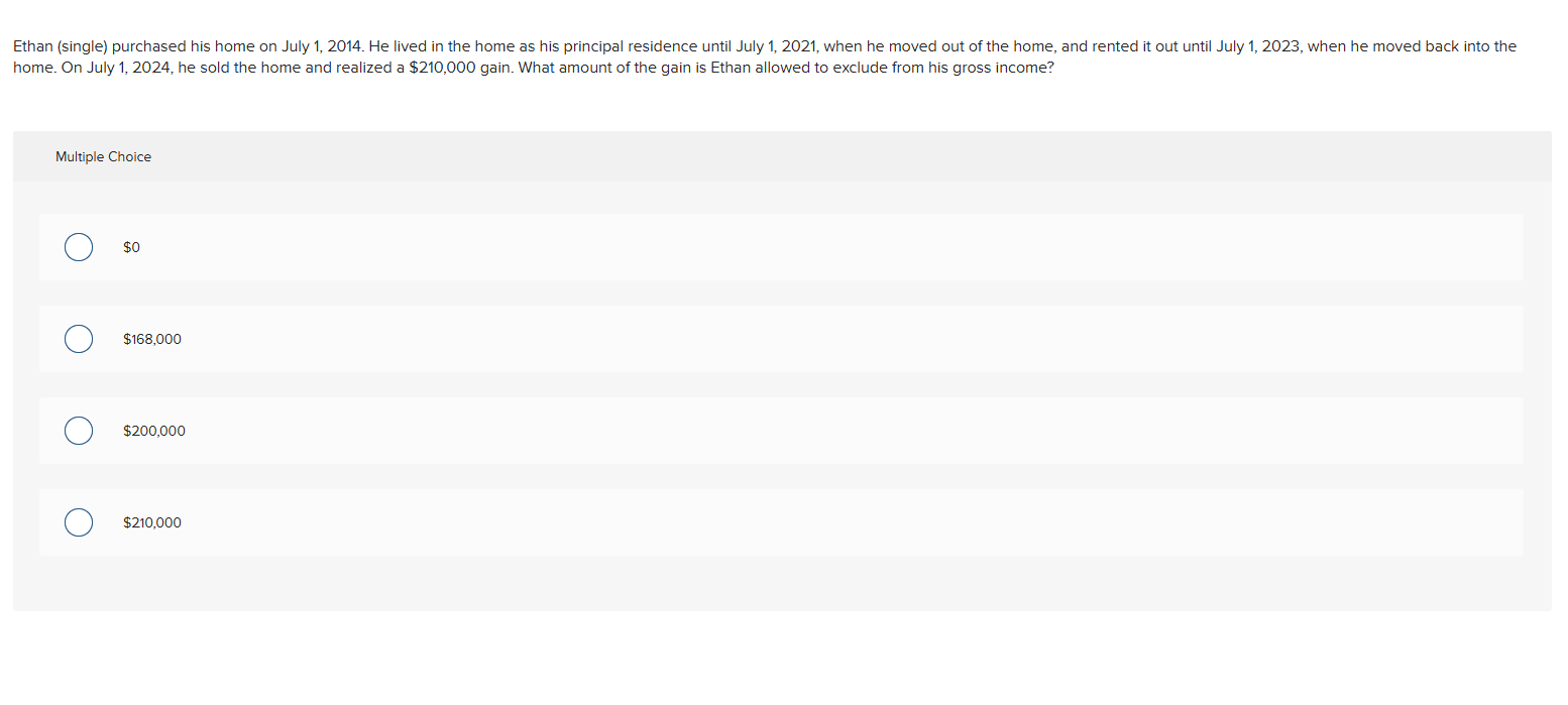 home. On July 1 , 2 0 2 4 , he sold the home and