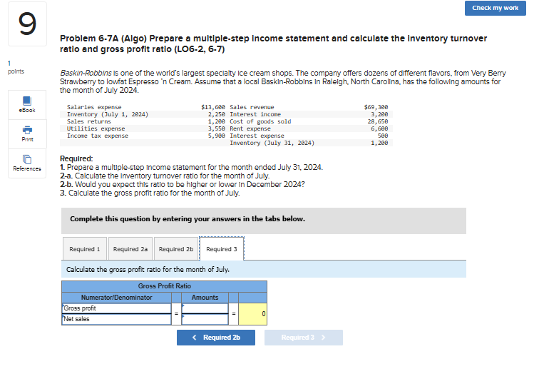Problem 6 - 7 A ( Algo ) Prepare a multiple -