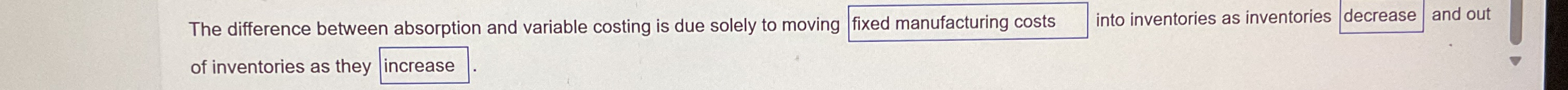 The difference between absorption and variable
