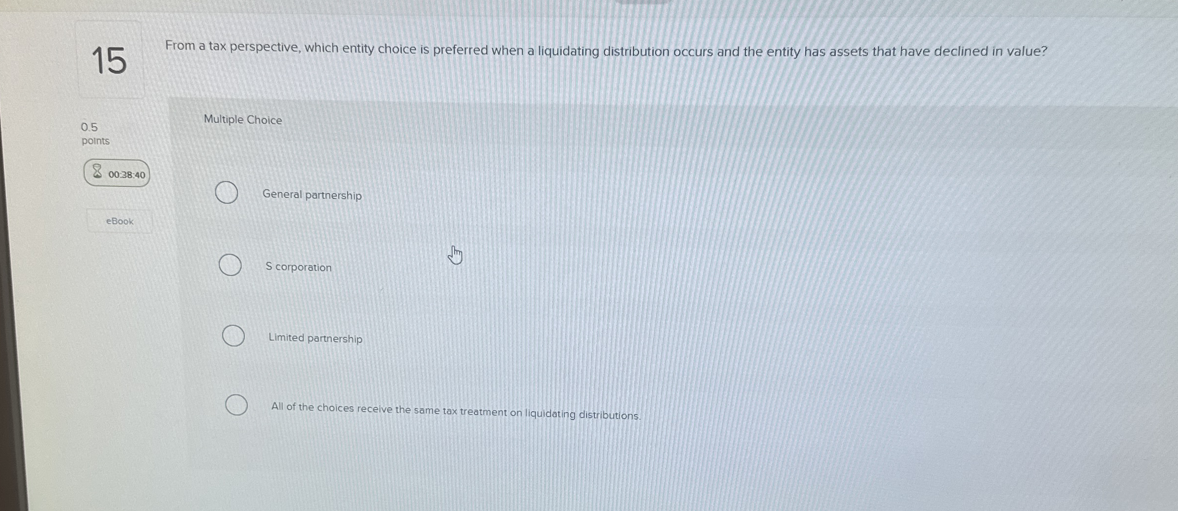 1 5 From a tax perspective, which entity choice