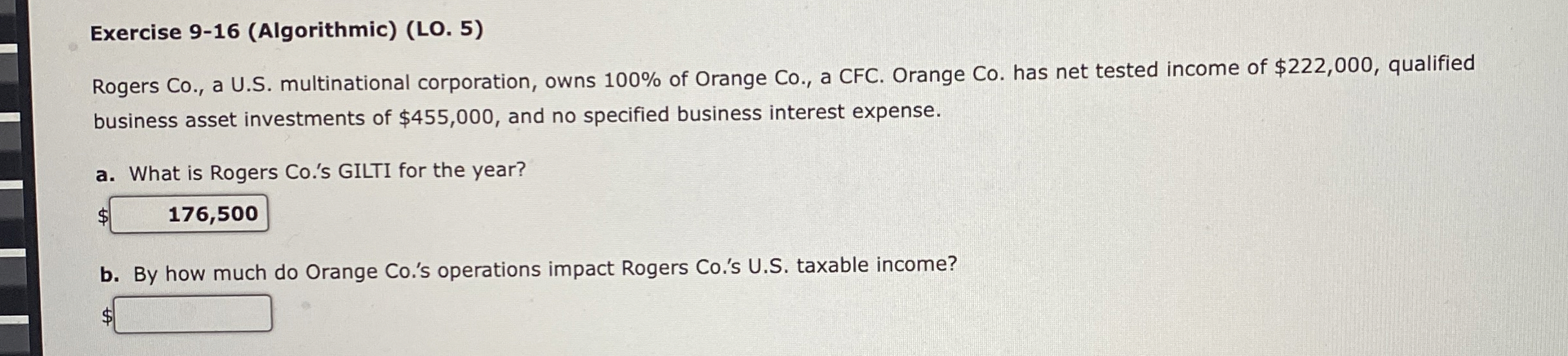 Exercise 9 - 1 6 ( Algorithmic ) ( LO . 5 )