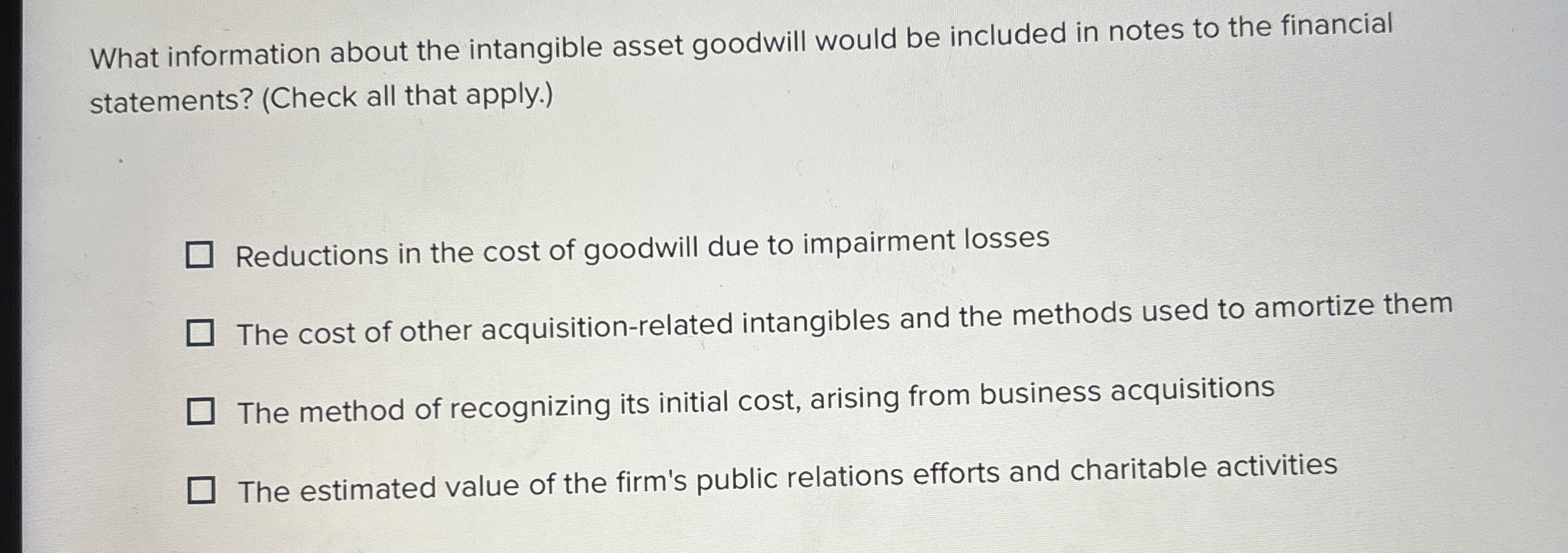 What information about the intangible asset